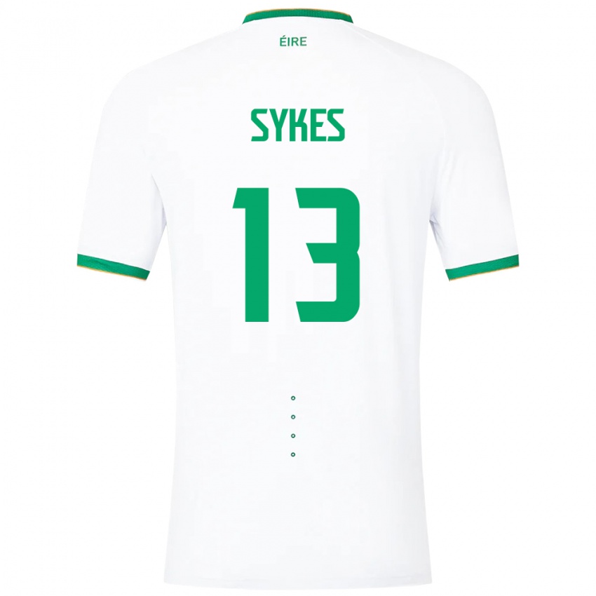 Uomo Maglia Irlanda Mark Sykes #13 Bianco Kit Gara Away 24-26 Maglietta