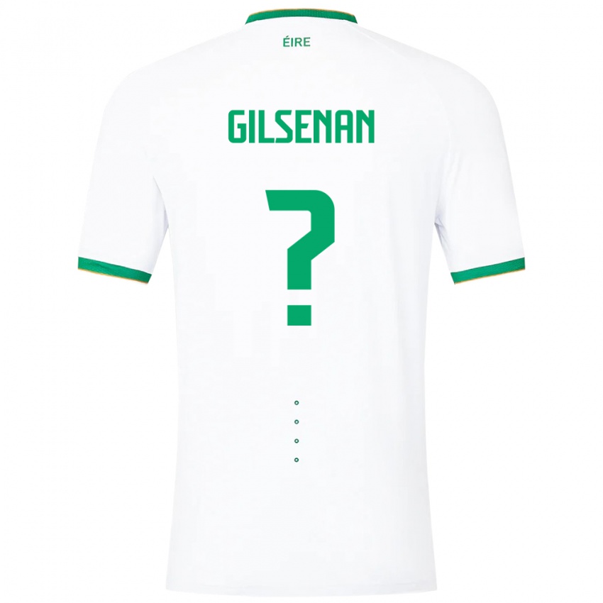 Uomo Maglia Irlanda Zak Gilsenan #0 Bianco Kit Gara Away 24-26 Maglietta