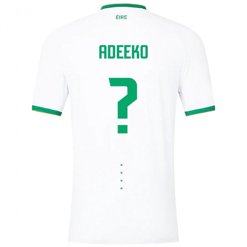 Uomo Maglia Irlanda Baba Adeeko #0 Bianco Kit Gara Away 24-26 Maglietta