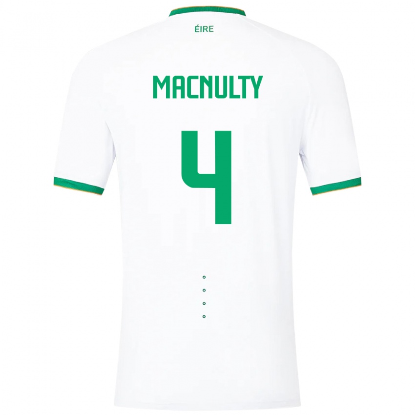 Uomo Maglia Irlanda Anselmo García Macnulty #4 Bianco Kit Gara Away 24-26 Maglietta