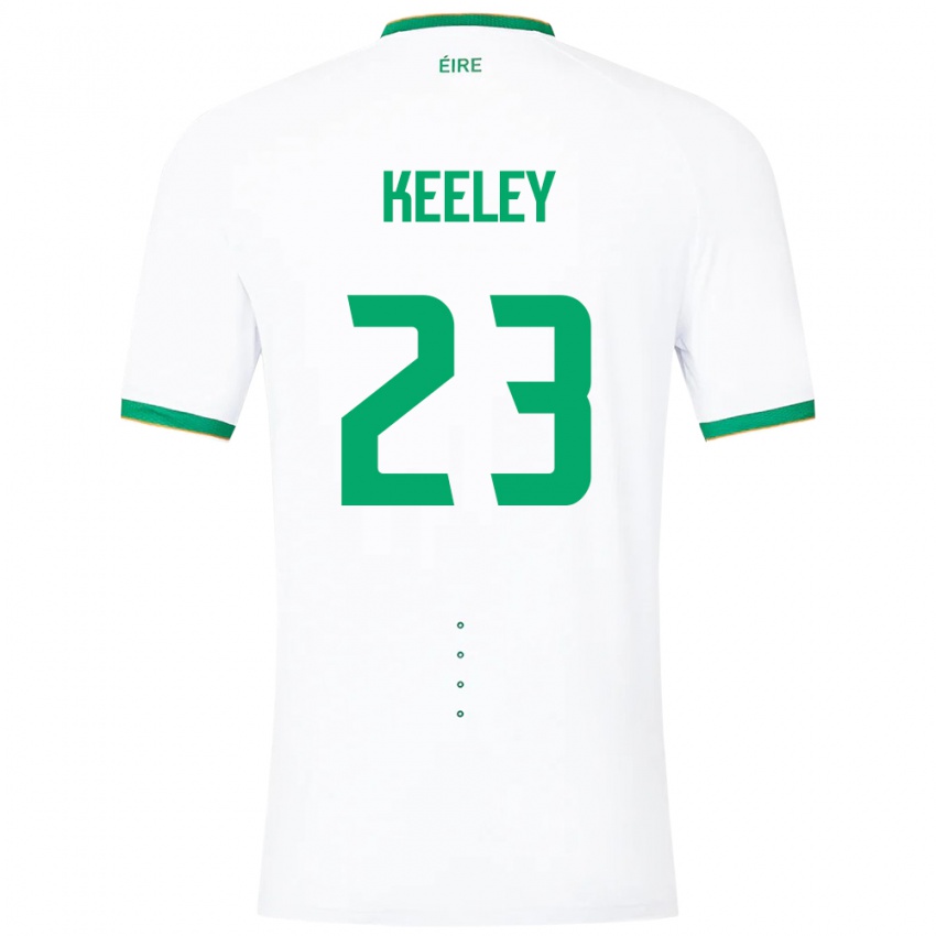 Uomo Maglia Irlanda Josh Keeley #23 Bianco Kit Gara Away 24-26 Maglietta