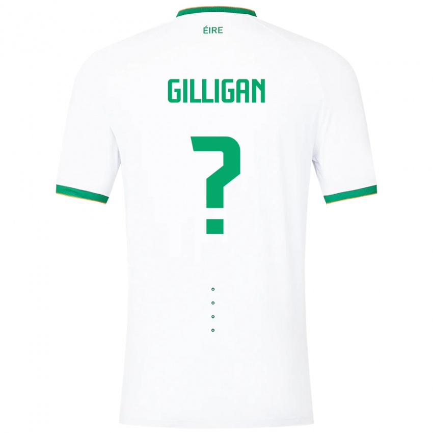 Uomo Maglia Irlanda Ciaran Gilligan #0 Bianco Kit Gara Away 24-26 Maglietta