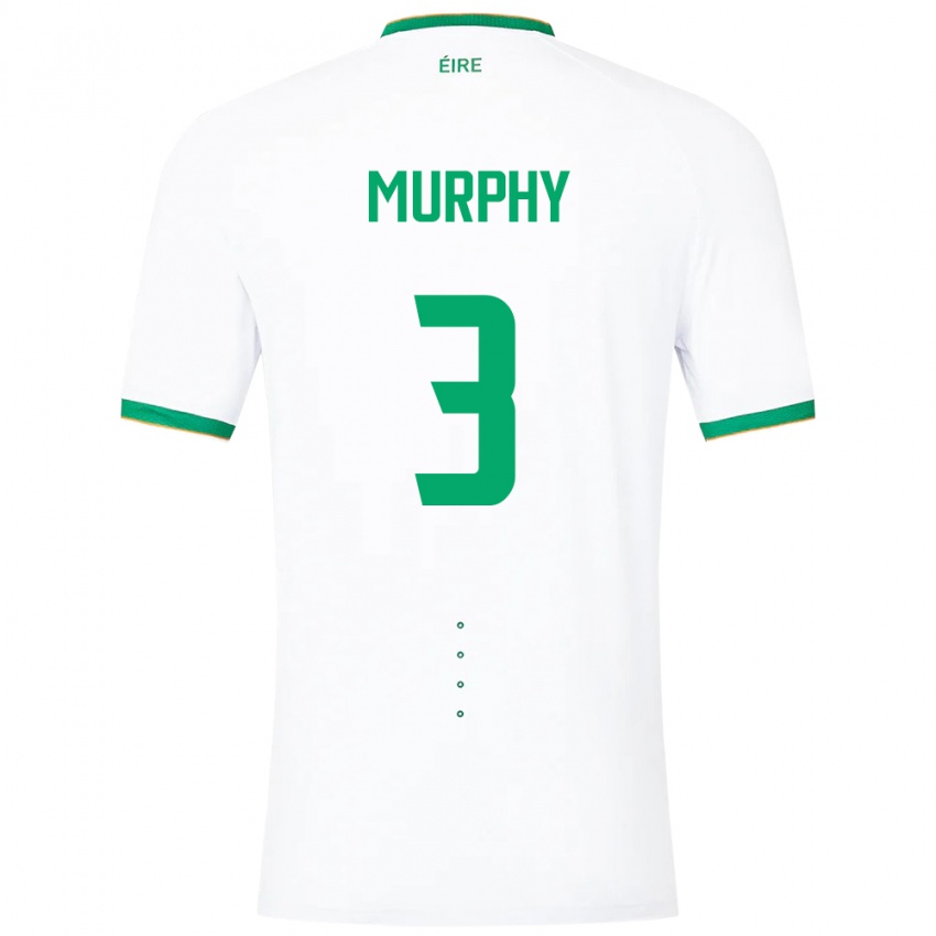 Uomo Maglia Irlanda Alex Murphy #3 Bianco Kit Gara Away 24-26 Maglietta