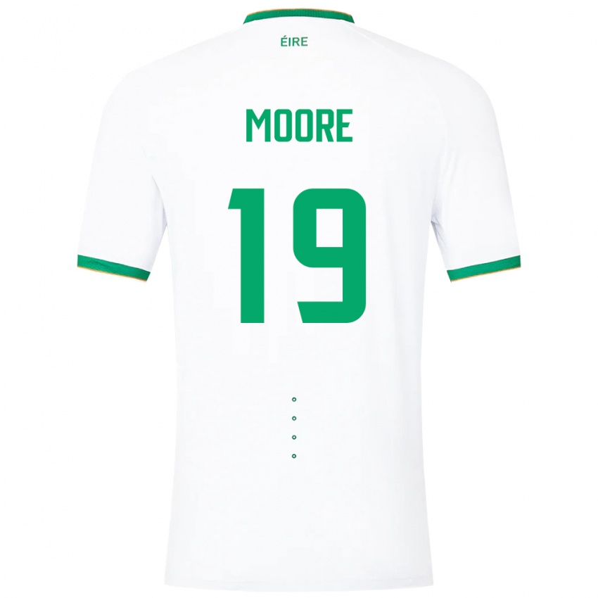 Uomo Maglia Irlanda Sean Moore #19 Bianco Kit Gara Away 24-26 Maglietta