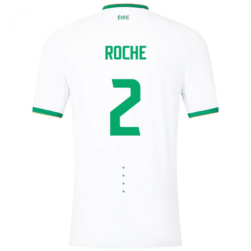 Uomo Maglia Irlanda James Roche #2 Bianco Kit Gara Away 24-26 Maglietta