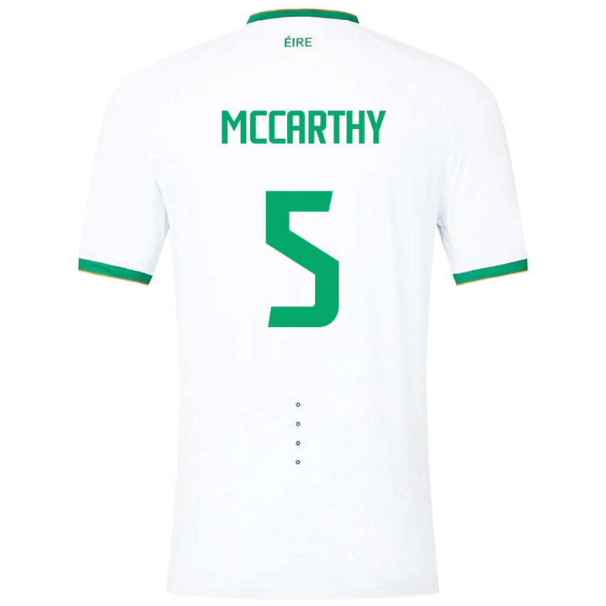 Uomo Maglia Irlanda Taylor Mccarthy #5 Bianco Kit Gara Away 24-26 Maglietta