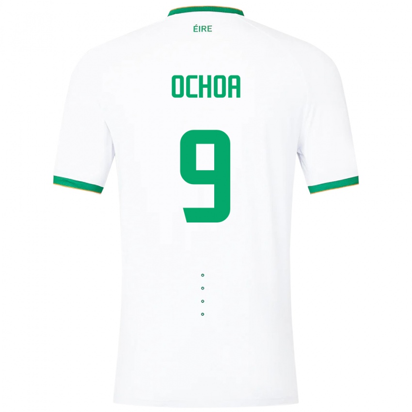 Uomo Maglia Irlanda Aarón Ochoa #9 Bianco Kit Gara Away 24-26 Maglietta