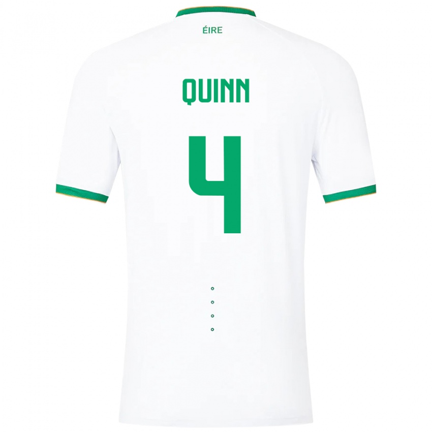 Uomo Maglia Irlanda Louise Quinn #4 Bianco Kit Gara Away 24-26 Maglietta