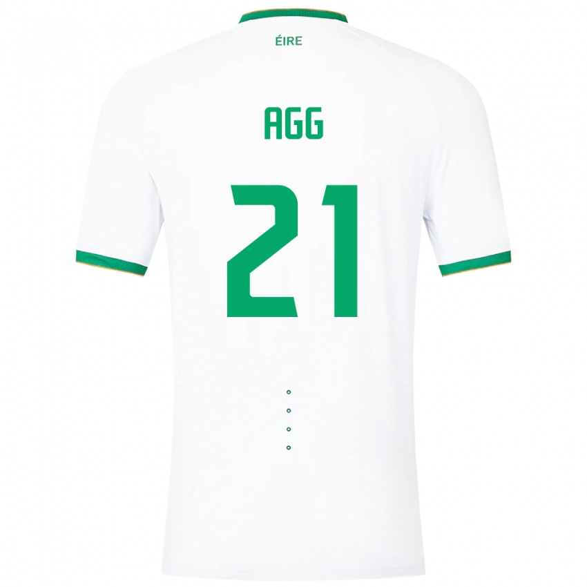 Uomo Maglia Irlanda Lily Agg #21 Bianco Kit Gara Away 24-26 Maglietta