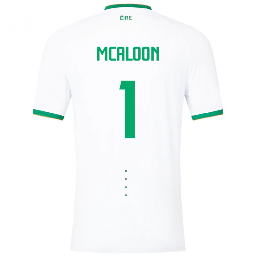 Uomo Maglia Irlanda Naoisha Mcaloon #1 Bianco Kit Gara Away 24-26 Maglietta