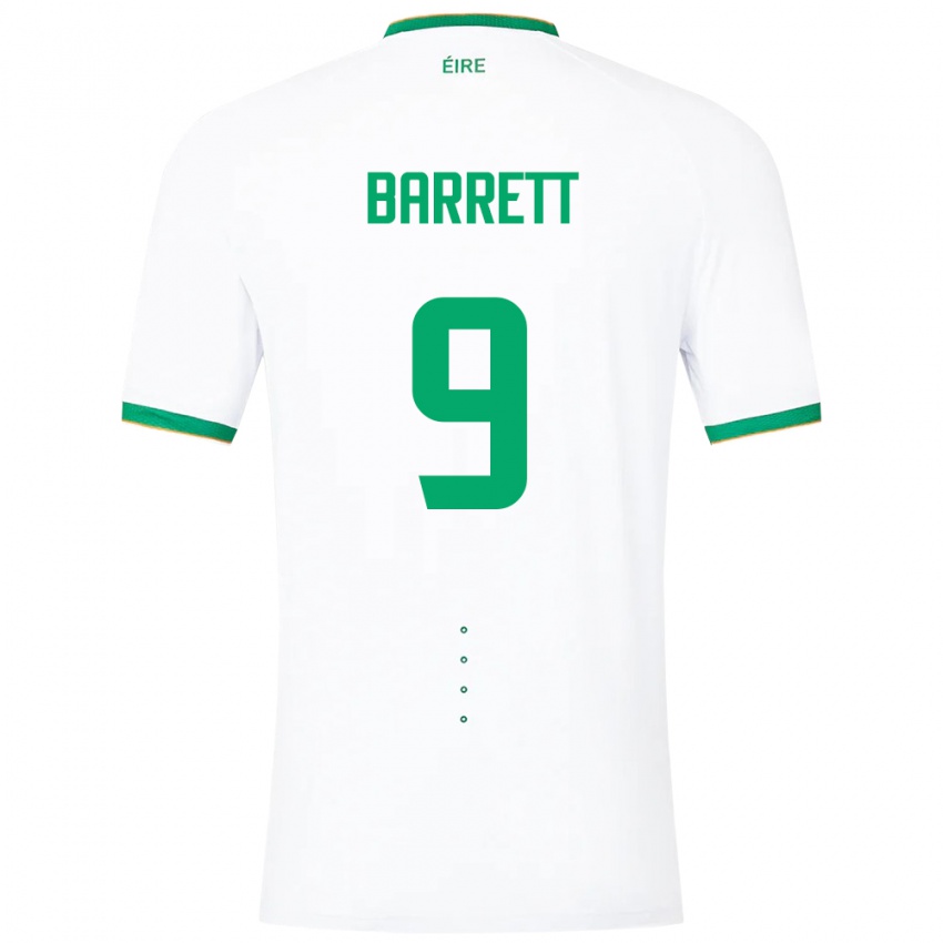 Uomo Maglia Irlanda Amber Barrett #9 Bianco Kit Gara Away 24-26 Maglietta