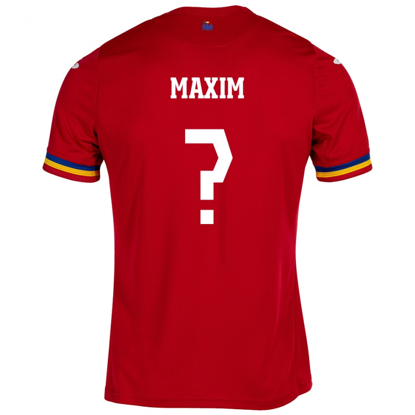 Uomo Maglia Romania Alexandru Maxim #0 Rosso Kit Gara Away 24-26 Maglietta