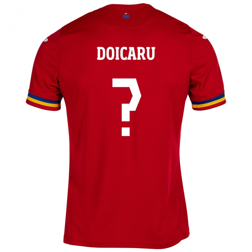 Uomo Maglia Romania Iustin Doicaru #0 Rosso Kit Gara Away 24-26 Maglietta