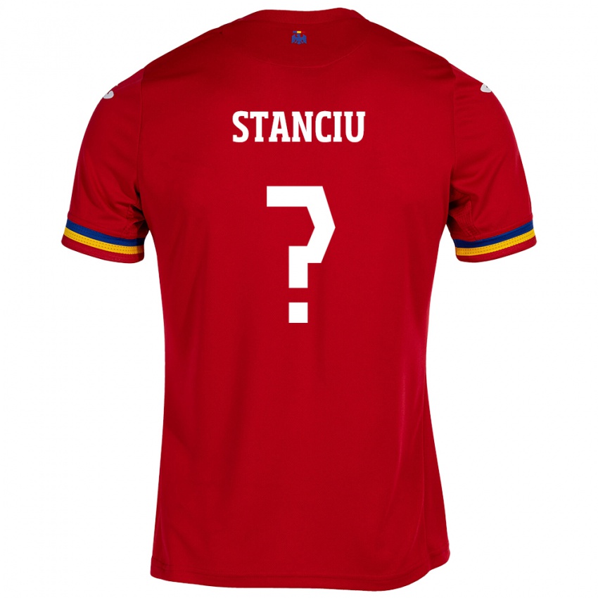 Uomo Maglia Romania Raul Stanciu #0 Rosso Kit Gara Away 24-26 Maglietta