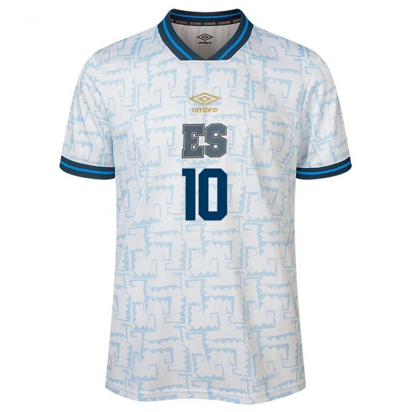 Uomo Maglia El Salvador Matthew Benavides #10 Bianco Kit Gara Away 24-26 Maglietta