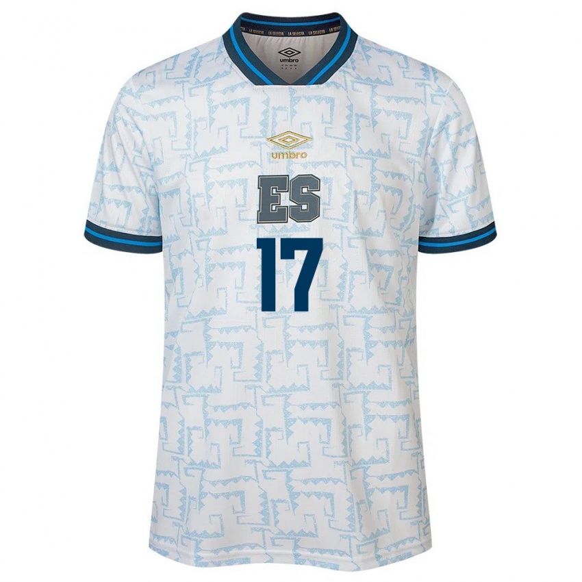 Uomo Maglia El Salvador Kevin Román #17 Bianco Kit Gara Away 24-26 Maglietta