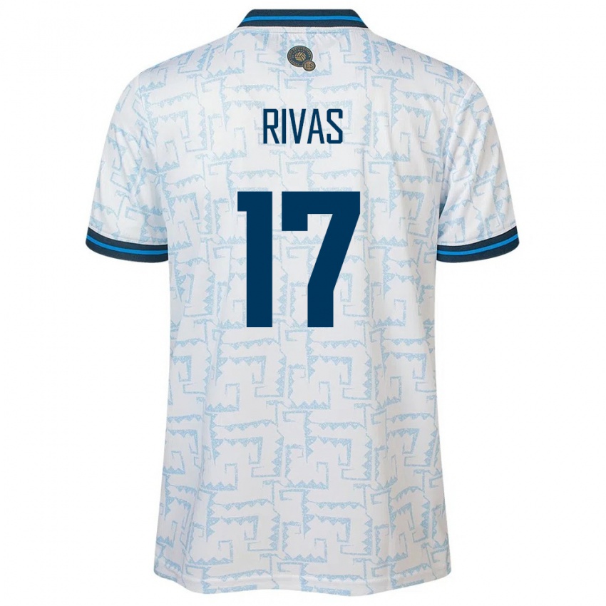 Uomo Maglia El Salvador Eduardo Rivas #17 Bianco Kit Gara Away 24-26 Maglietta