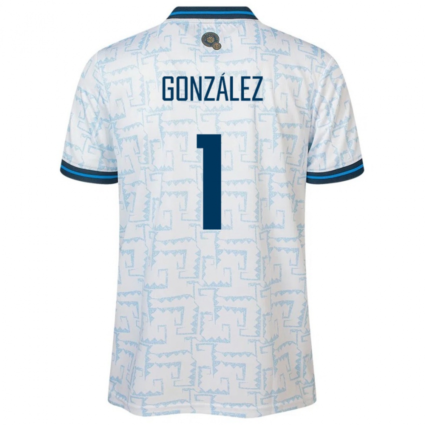 Uomo Maglia El Salvador Mario González #1 Bianco Kit Gara Away 24-26 Maglietta