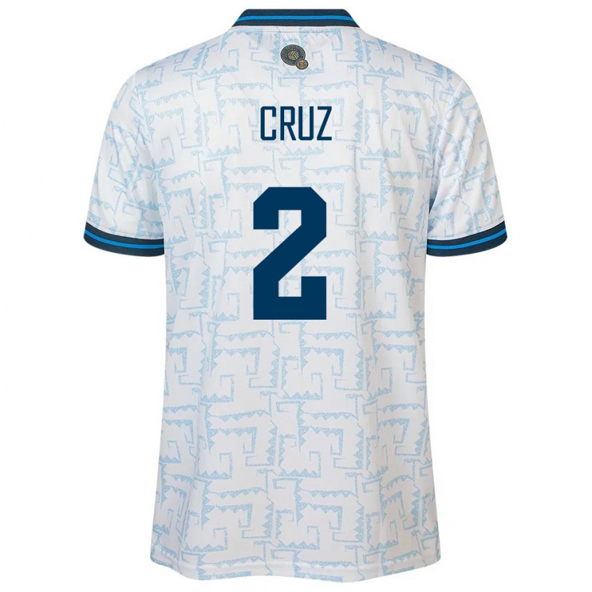 Uomo Maglia El Salvador Melvin Cruz #2 Bianco Kit Gara Away 24-26 Maglietta