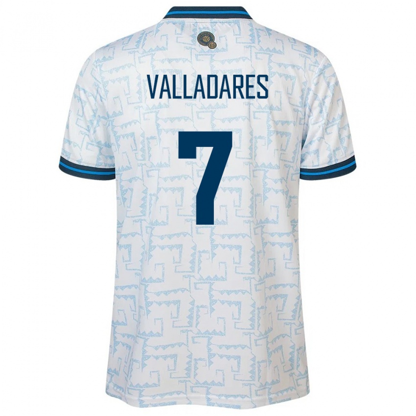 Uomo Maglia El Salvador Jefferson Valladares #7 Bianco Kit Gara Away 24-26 Maglietta