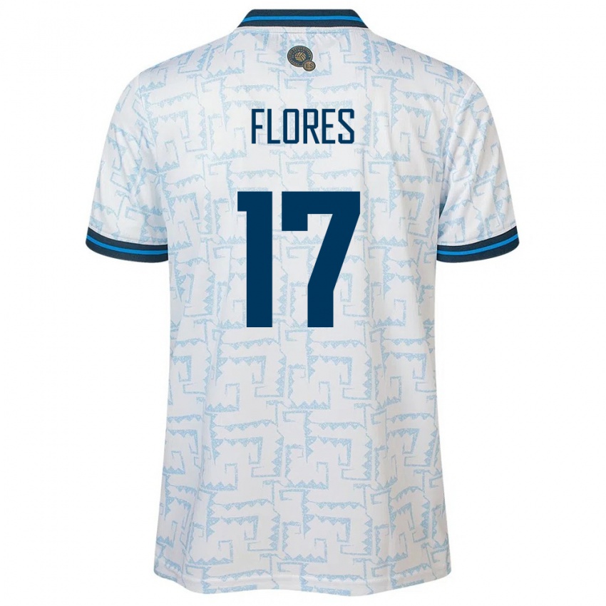 Uomo Maglia El Salvador Diego Flores #17 Bianco Kit Gara Away 24-26 Maglietta