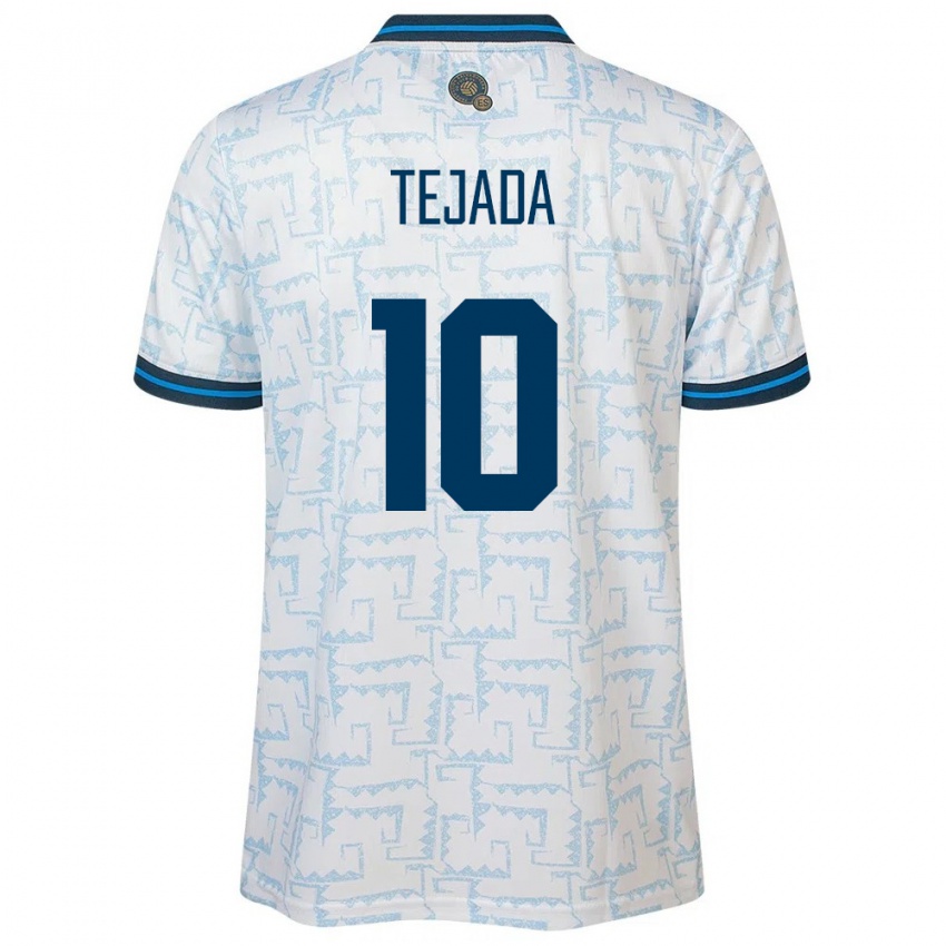 Uomo Maglia El Salvador Rafael Tejada #10 Bianco Kit Gara Away 24-26 Maglietta