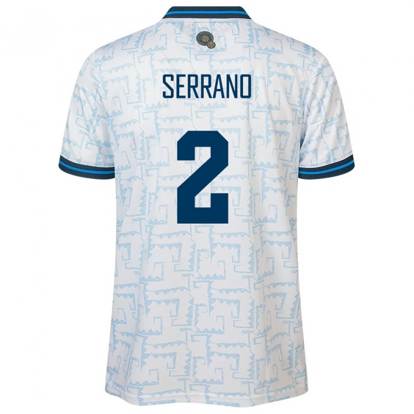 Uomo Maglia El Salvador Alejandro Serrano #2 Bianco Kit Gara Away 24-26 Maglietta