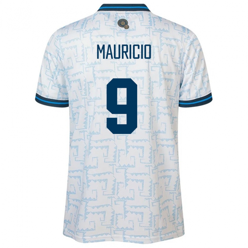 Uomo Maglia El Salvador Emerson Mauricio #9 Bianco Kit Gara Away 24-26 Maglietta