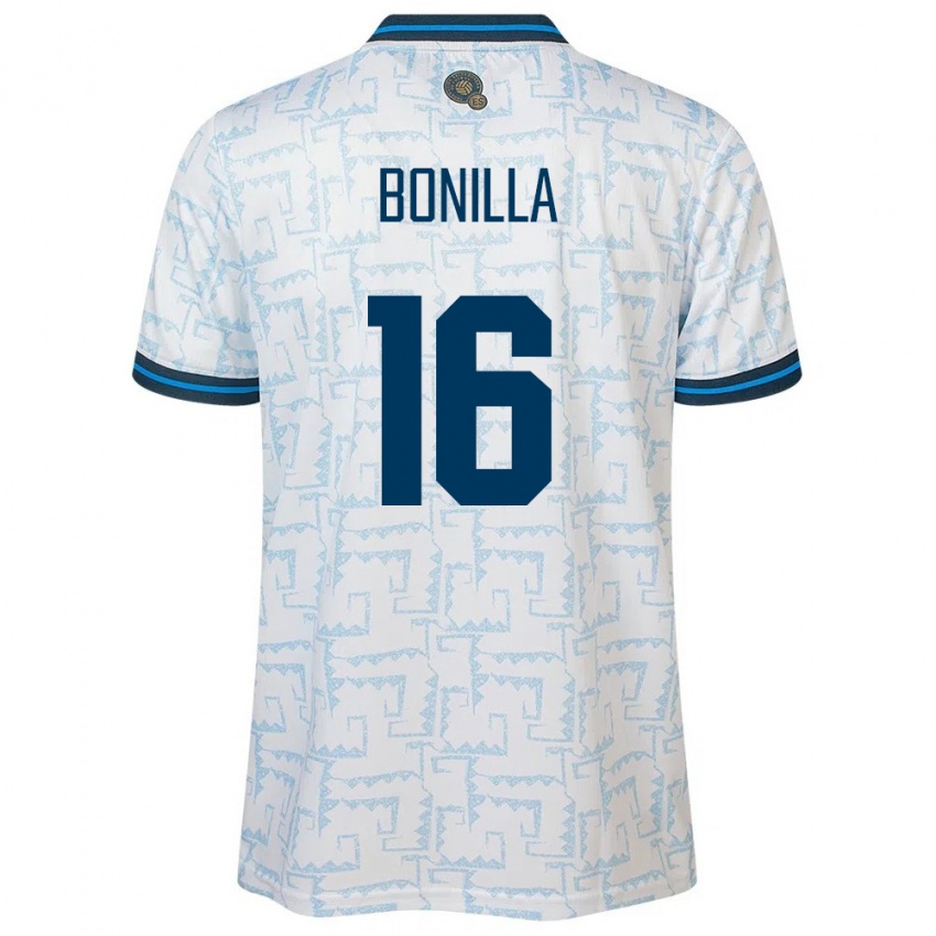 Uomo Maglia El Salvador Elmer Bonilla #16 Bianco Kit Gara Away 24-26 Maglietta