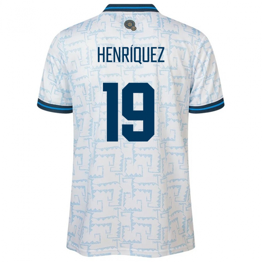 Uomo Maglia El Salvador Alejandro Henríquez #19 Bianco Kit Gara Away 24-26 Maglietta