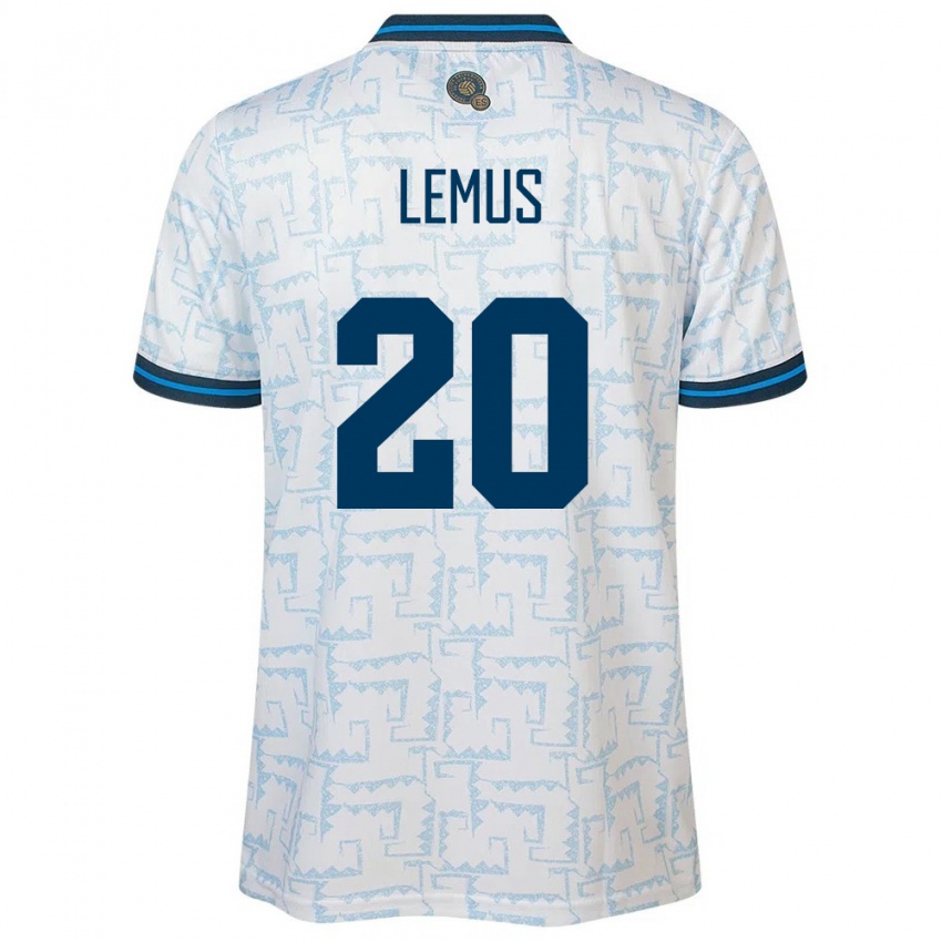 Uomo Maglia El Salvador Diego Lemus #20 Bianco Kit Gara Away 24-26 Maglietta