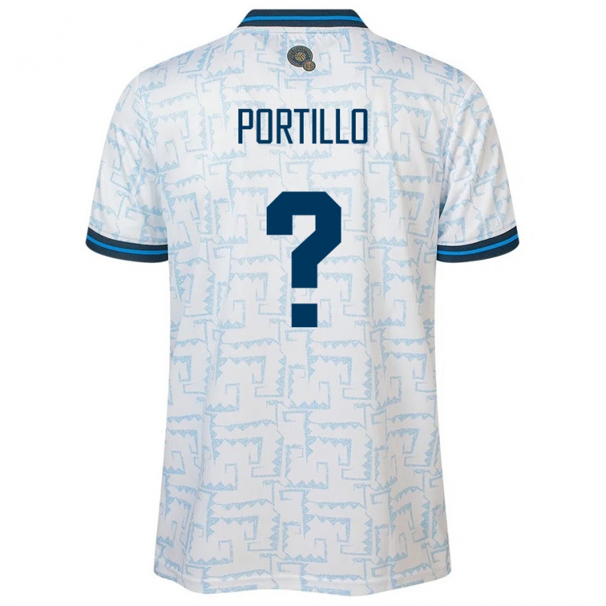 Uomo Maglia El Salvador Cristian Portillo #0 Bianco Kit Gara Away 24-26 Maglietta