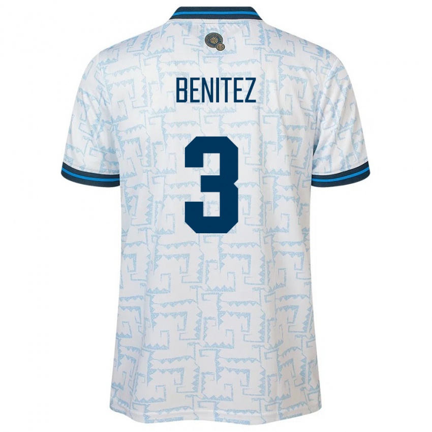 Uomo Maglia El Salvador Carolina Benitez #3 Bianco Kit Gara Away 24-26 Maglietta