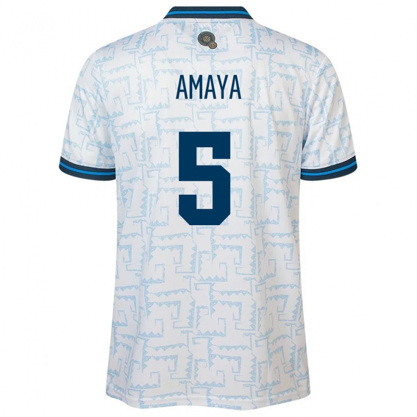 Uomo Maglia El Salvador Nicolle Amaya #5 Bianco Kit Gara Away 24-26 Maglietta