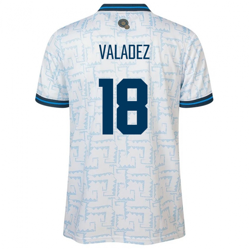 Uomo Maglia El Salvador Samantha Valadez #18 Bianco Kit Gara Away 24-26 Maglietta