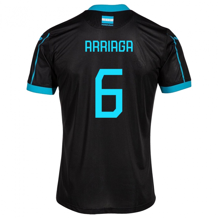 Uomo Maglia Honduras Javier Arriaga #6 Nero Kit Gara Away 24-26 Maglietta