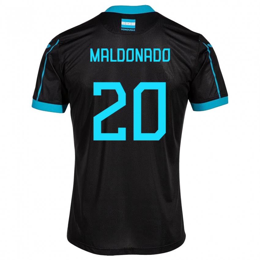 Uomo Maglia Honduras Alessandro Maldonado #20 Nero Kit Gara Away 24-26 Maglietta