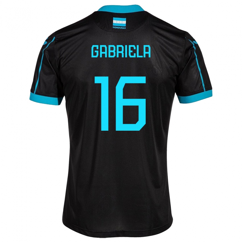 Uomo Maglia Honduras Gabriela García #16 Nero Kit Gara Away 24-26 Maglietta