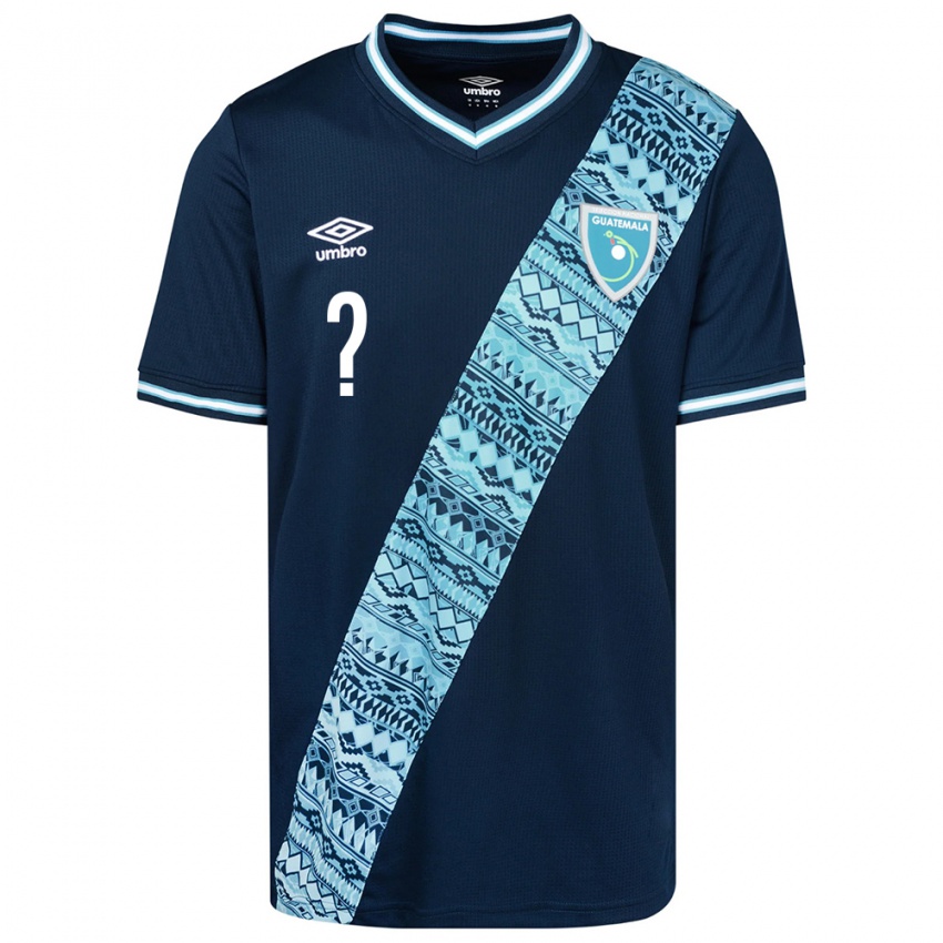 Uomo Maglia Guatemala Il Tuo Nome #0 Blu Kit Gara Away 24-26 Maglietta