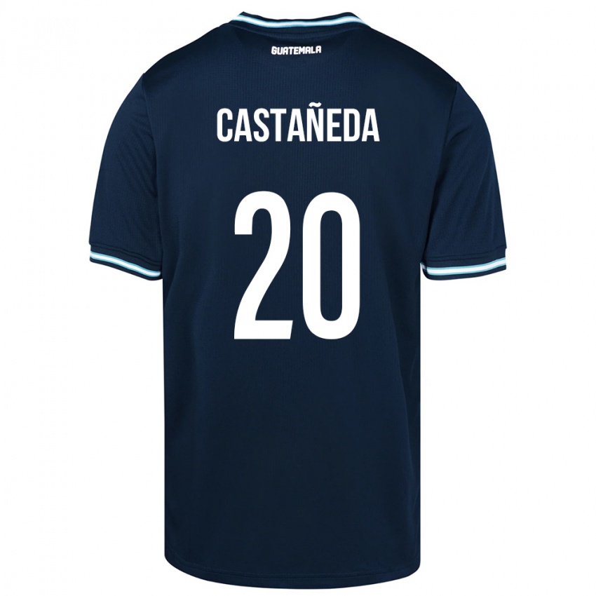 Uomo Maglia Guatemala Brayam Castañeda #20 Blu Kit Gara Away 24-26 Maglietta