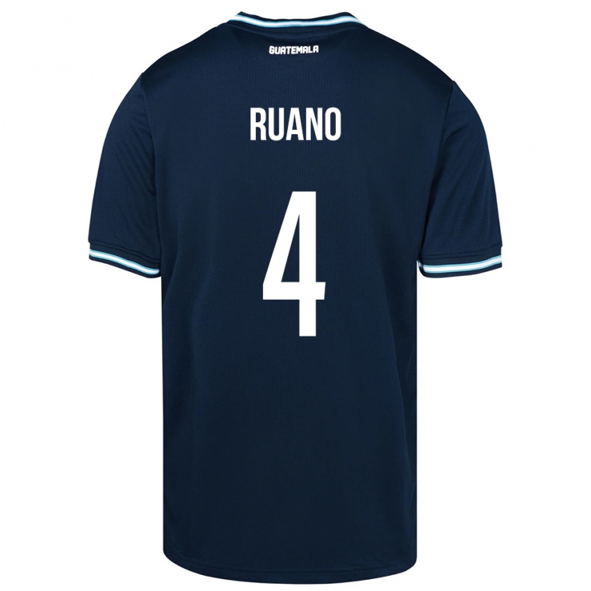 Uomo Maglia Guatemala Michelle Ruano #4 Blu Kit Gara Away 24-26 Maglietta