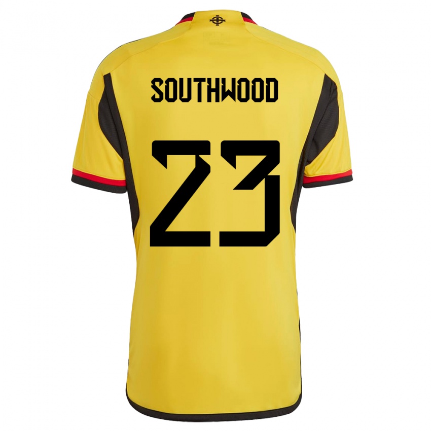 Uomo Maglia Irlanda Del Nord Luke Southwood #23 Bianco Kit Gara Away 24-26 Maglietta