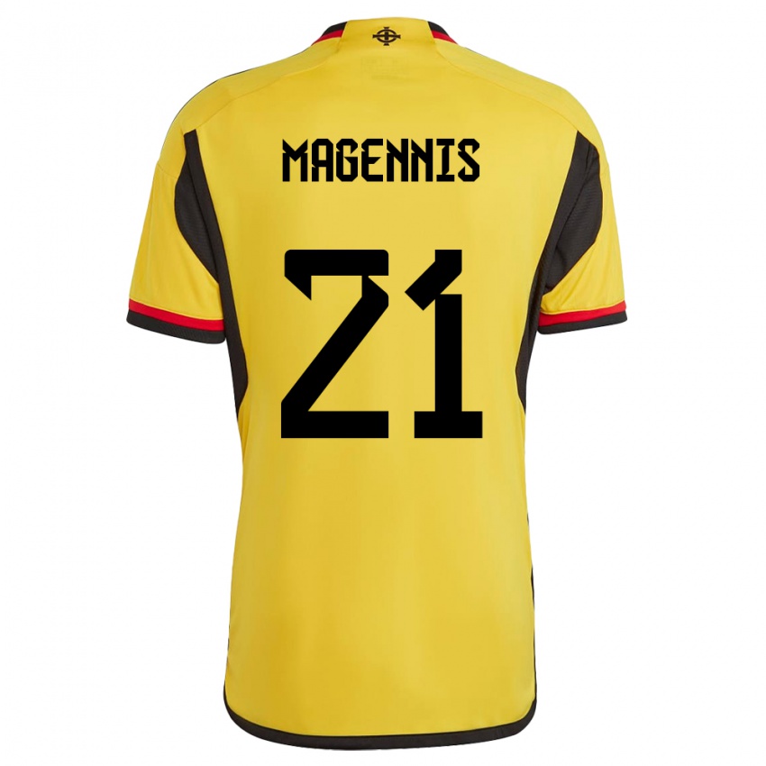 Uomo Maglia Irlanda Del Nord Josh Magennis #21 Bianco Kit Gara Away 24-26 Maglietta