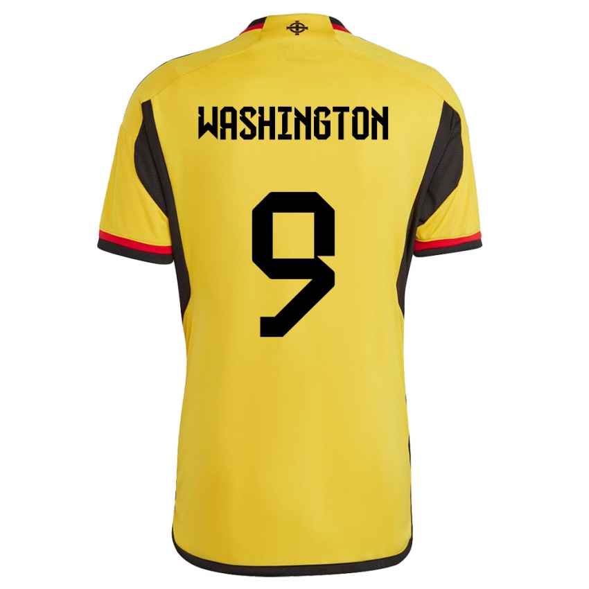 Uomo Maglia Irlanda Del Nord Conor Washington #9 Bianco Kit Gara Away 24-26 Maglietta