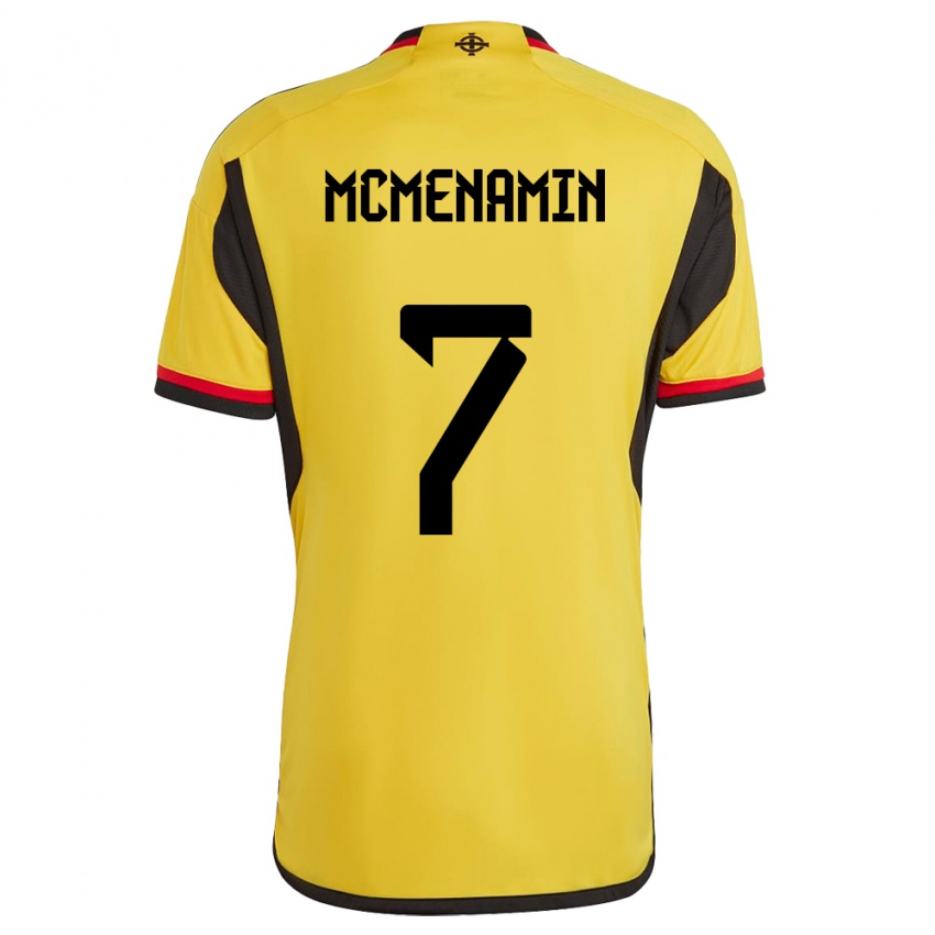 Uomo Maglia Irlanda Del Nord Conor Mcmenamin #7 Bianco Kit Gara Away 24-26 Maglietta