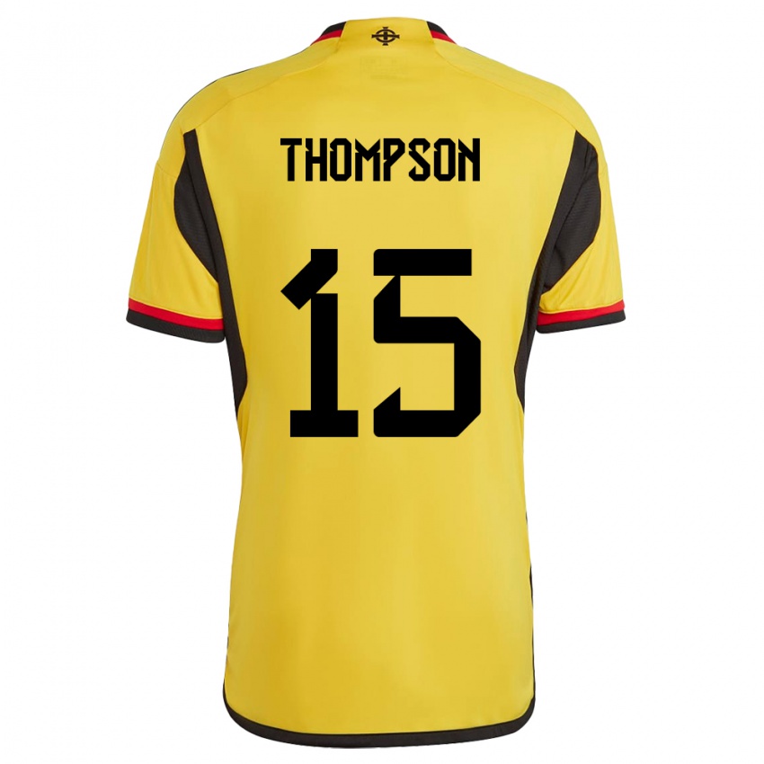 Uomo Maglia Irlanda Del Nord Jordan Thompson #15 Bianco Kit Gara Away 24-26 Maglietta