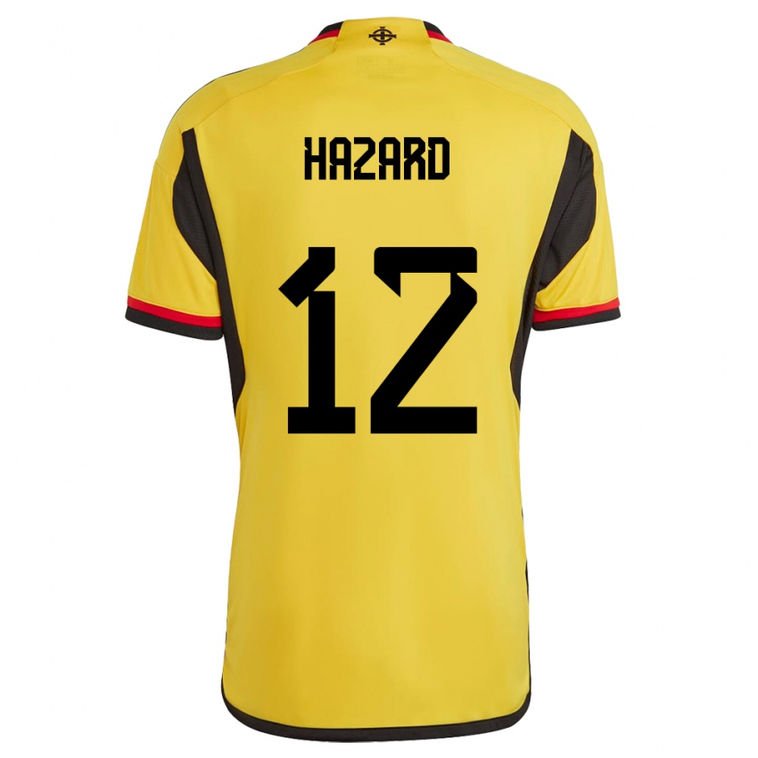 Uomo Maglia Irlanda Del Nord Conor Hazard #12 Bianco Kit Gara Away 24-26 Maglietta