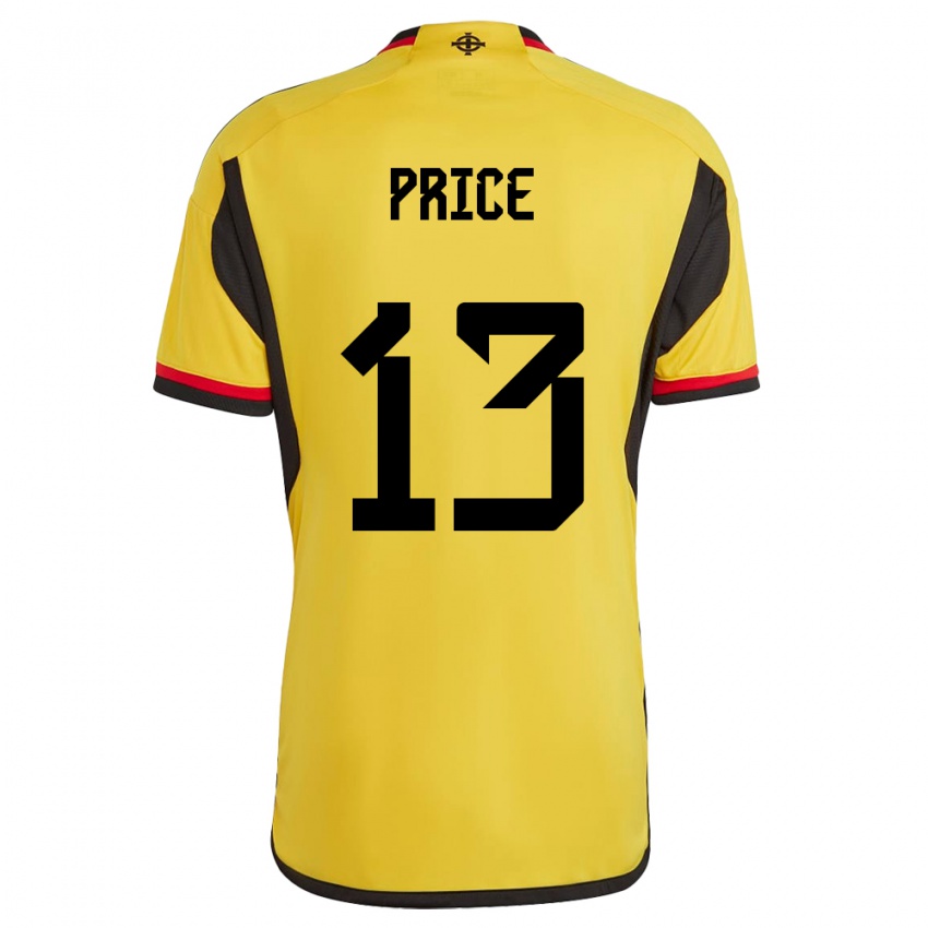 Uomo Maglia Irlanda Del Nord Isaac Price #13 Bianco Kit Gara Away 24-26 Maglietta