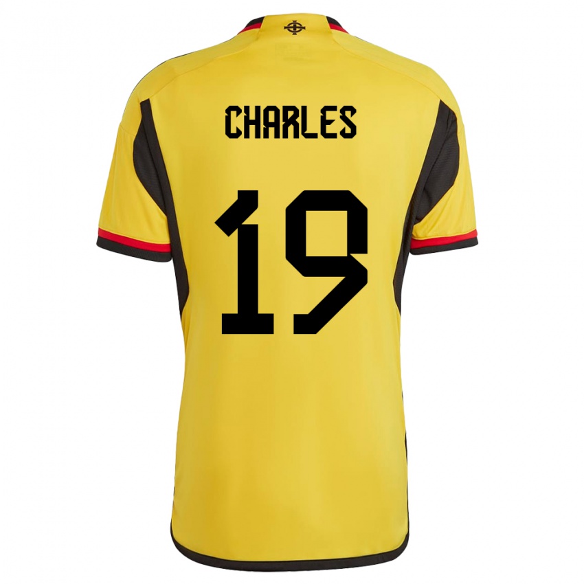 Uomo Maglia Irlanda Del Nord Shea Charles #19 Bianco Kit Gara Away 24-26 Maglietta