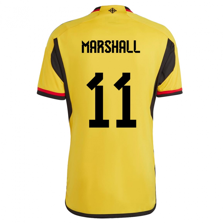 Uomo Maglia Irlanda Del Nord Callum Marshall #11 Bianco Kit Gara Away 24-26 Maglietta